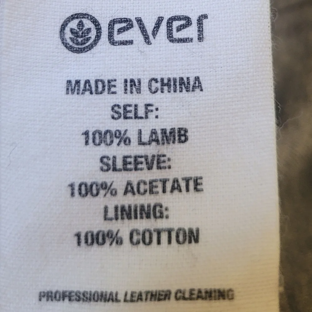 EVER beige lamb leather moto jacket (42" bust) - Picture 7 of 8